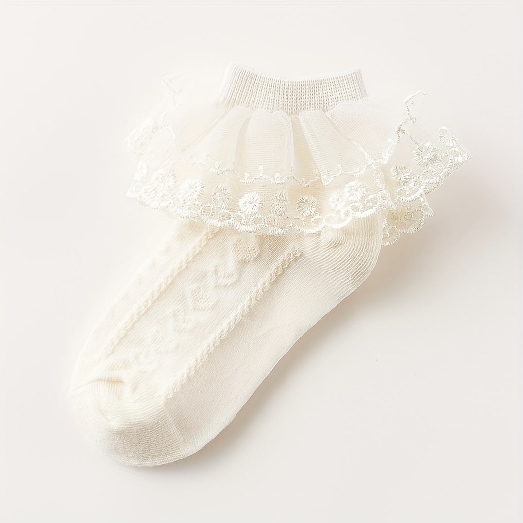 Baby Lace Solid Socks Girls Breathable Mesh Princess Sock Dance Socks