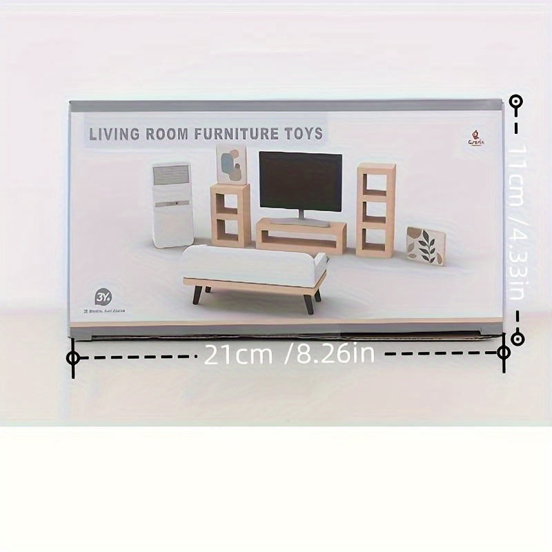 Wooden Furniture Set for Pretend Play - Kitchen, Bedroom & Bathroom Accessories