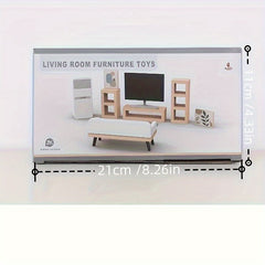 Wooden Furniture Set for Pretend Play - Kitchen, Bedroom & Bathroom Accessories