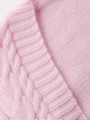 Cable Knit Long Sleeve Open Front Cardigan With Pockets
