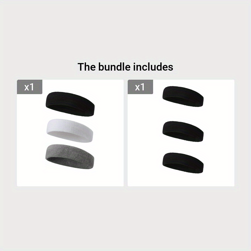 3PCS Outdoor Sweatbands For Men & Women, Moisture Wicking, Sports Headband