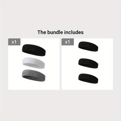 3PCS Outdoor Sweatbands For Men & Women, Moisture Wicking, Sports Headband