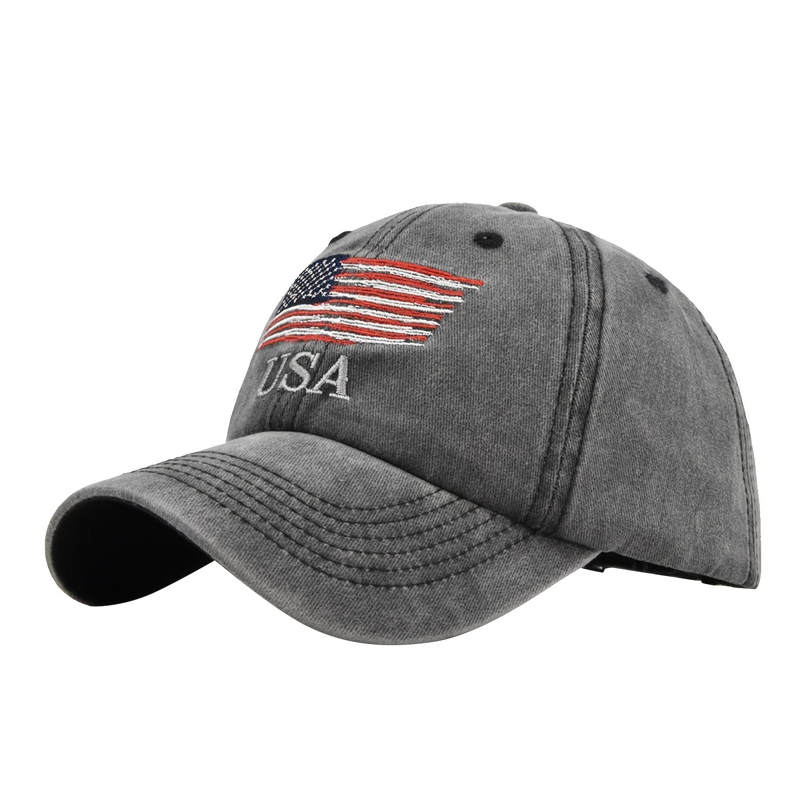 Vintage Baseball Hat American Flag Patch Breathable Mesh Classic
