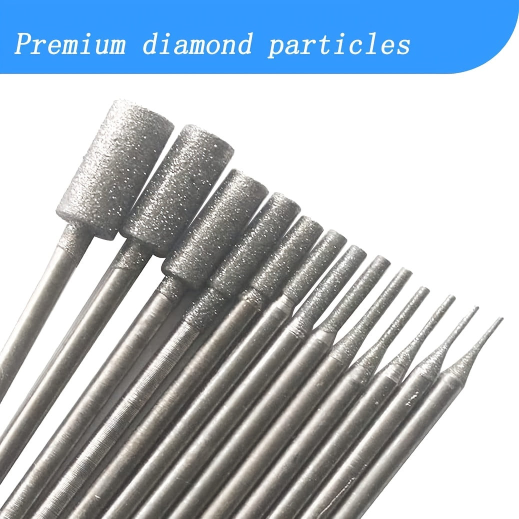 13-Piece Diamond Sanding Bits Set for Jade Carving & Stone Polishing