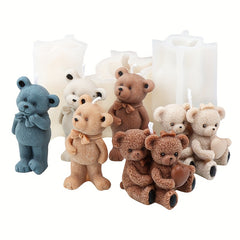 Hug Bear Scented Candle Silicone Mold Christmas Decoration