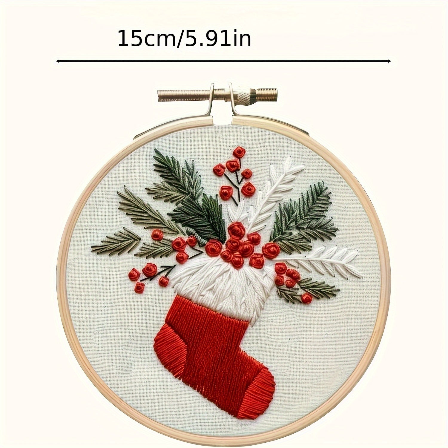 Christmas Embroidery Kit for Adults and Beginners - Seasonal Decoration DIY Set