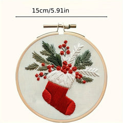 Christmas Embroidery Kit for Adults and Beginners - Seasonal Decoration DIY Set