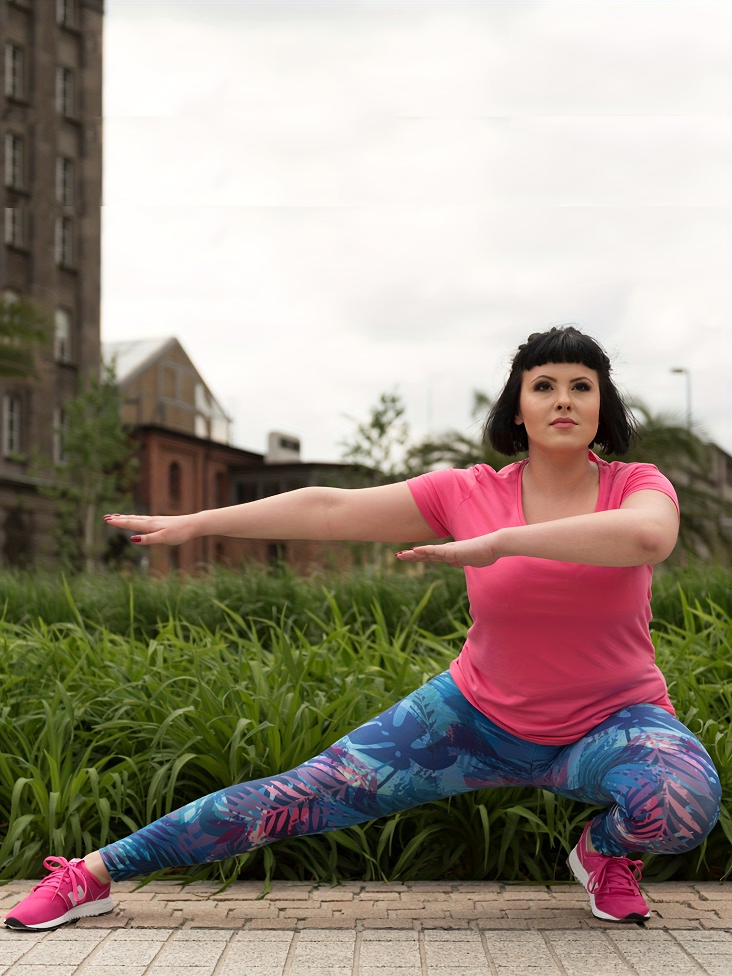 Tropical Print High Rise Sports Leggings