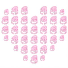 100 PCS Glue Rings Lash Glue Holder Fanning Blossom Cups For Eyelash Extensions