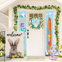 Welcome Rabbit Easter Garden Flag Double Sided Spring Bunny Tulip Egg