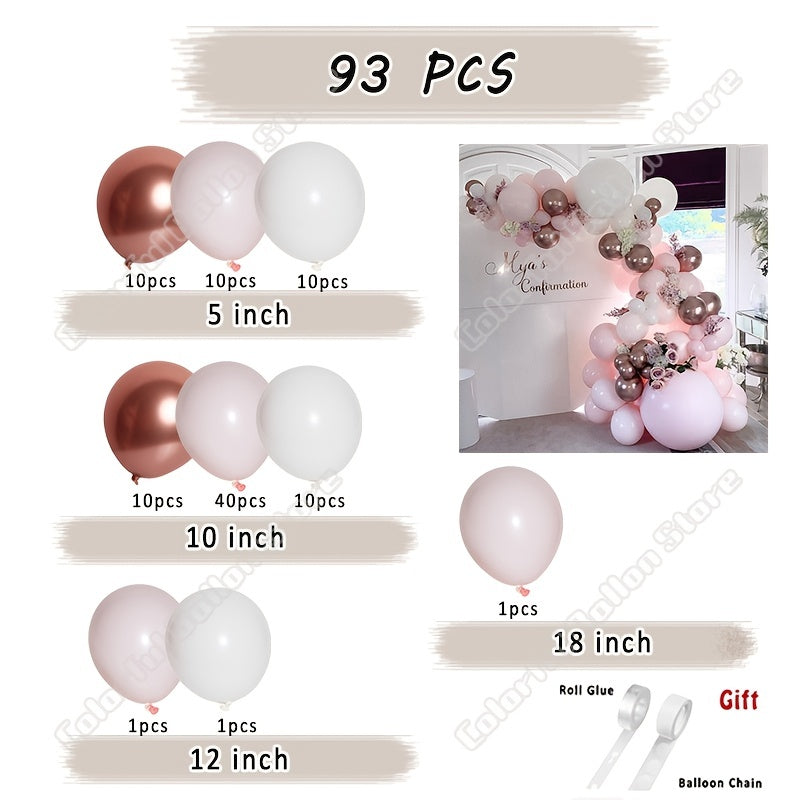 Pink Latex Rose Balloons Garland for Wedding Birthday Gender Reveal