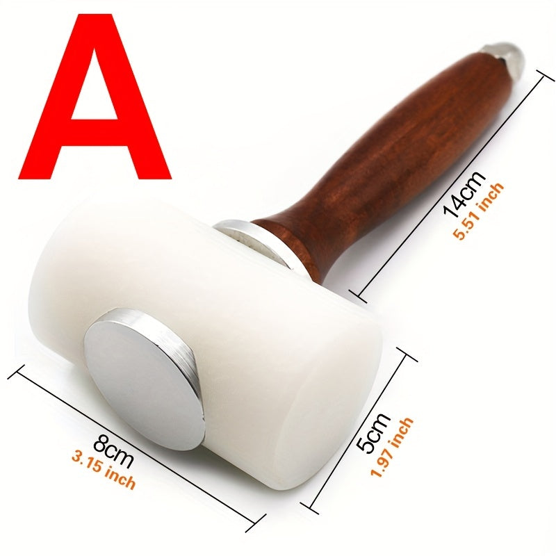 Leather Carve Hammer Nylon Hammers Mallet Wood Handle For Leather Craft Punch
