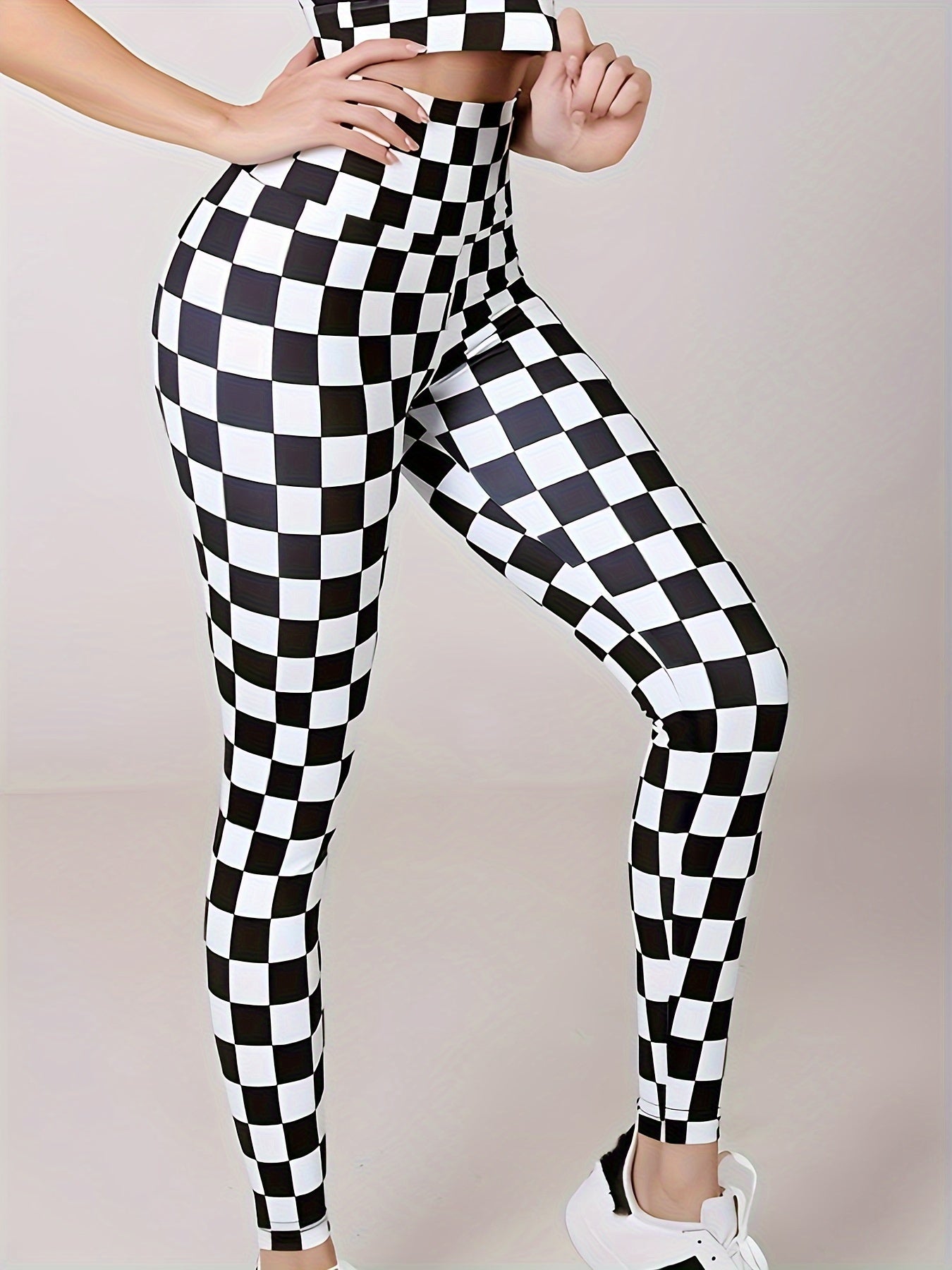 Plaid Yoga Pants High Waist Leggings Women's Activewear