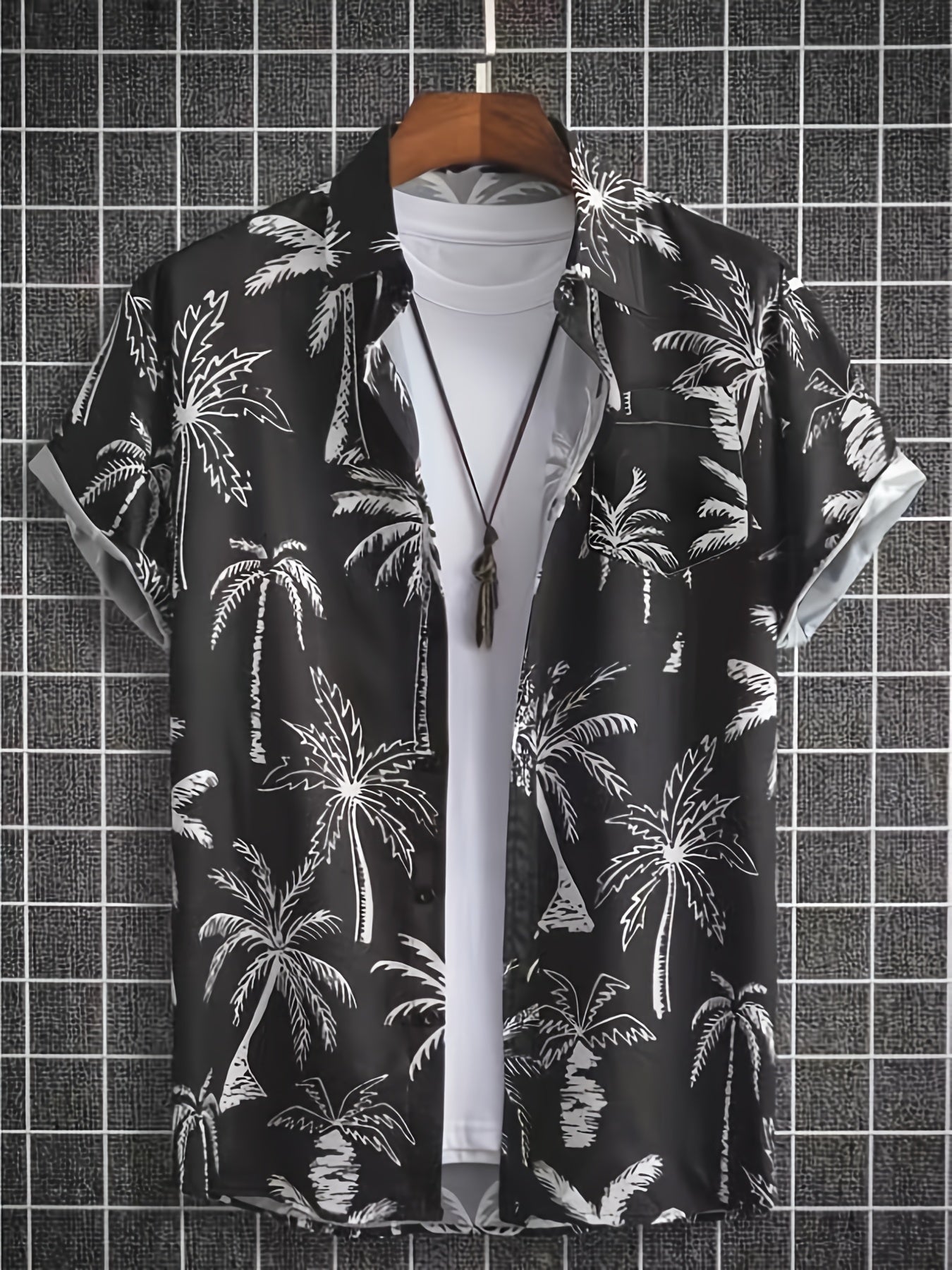 Coconut Tree Print Men's Hawaiian Shirt