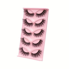 5 Pairs Faux Mink 3D False Eyelashes Natural Cat Eye Curling Thick Eyelashes