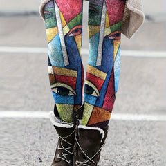 Abstract Print Slimming Leggings