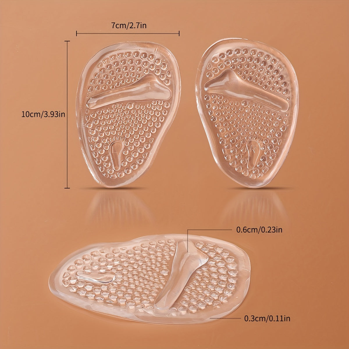 2pcs Silicone Metatarsal Pads Heel Inserts Women Pain Relief