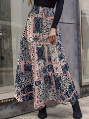 Floral Print High Waist Skirt for All Season
