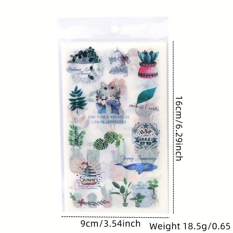 6pcs Creative Washi Paper Stickers Set for Artistic Creations