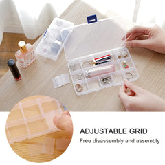 Adjustable Clear Compartment Plastic Organizer Box Bead Travel Storage