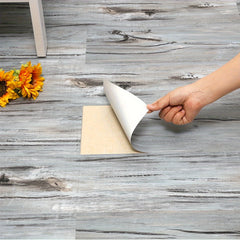 Wood Peel & Stick Floor Tiles 0.6mm Thick 5-15pcs