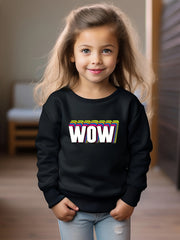 OERYUI WOW Letter Print Sweatshirt Comfy Pullover Boys Kids Sports