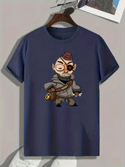 Anime Cartoon Print Men's Graphic T-Shirt for Summer