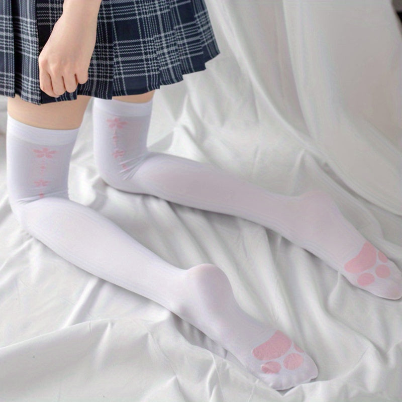 Floral Thigh High Socks Over The Knee Stockings