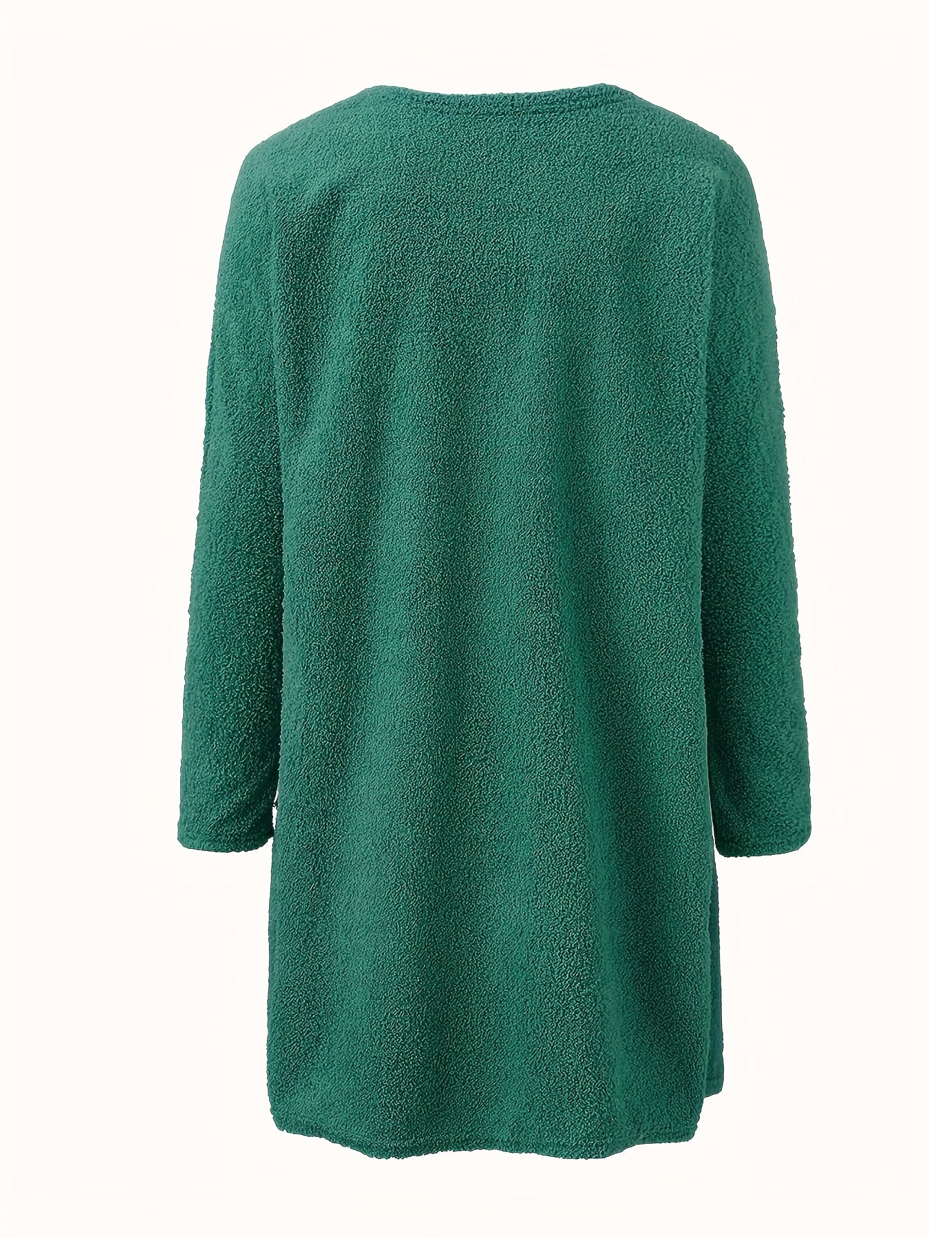 Solid Fleece Cardigan & Cami Dress Set