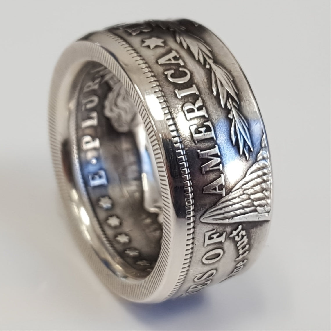 Number Letter Leaf Engraved Ring Men's Finger Jewelry