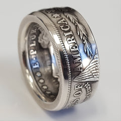 Number Letter Leaf Engraved Ring Men's Finger Jewelry
