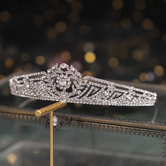 Royal Wedding Tiara Bridal Headpiece Zircon Plated Golden Gift