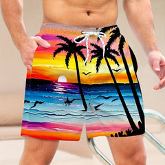 Men's Quick Dry Hawaiian Beach Board Shorts Colorful Swim Trunks