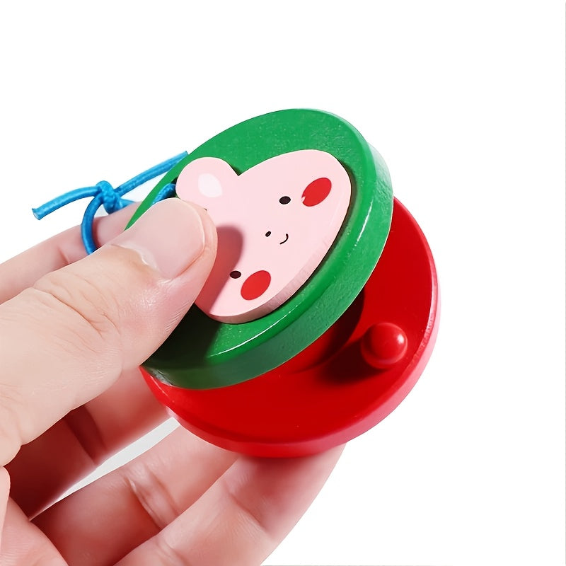 2pcs Wooden Cartoon Animal Sound Board Musical Toy