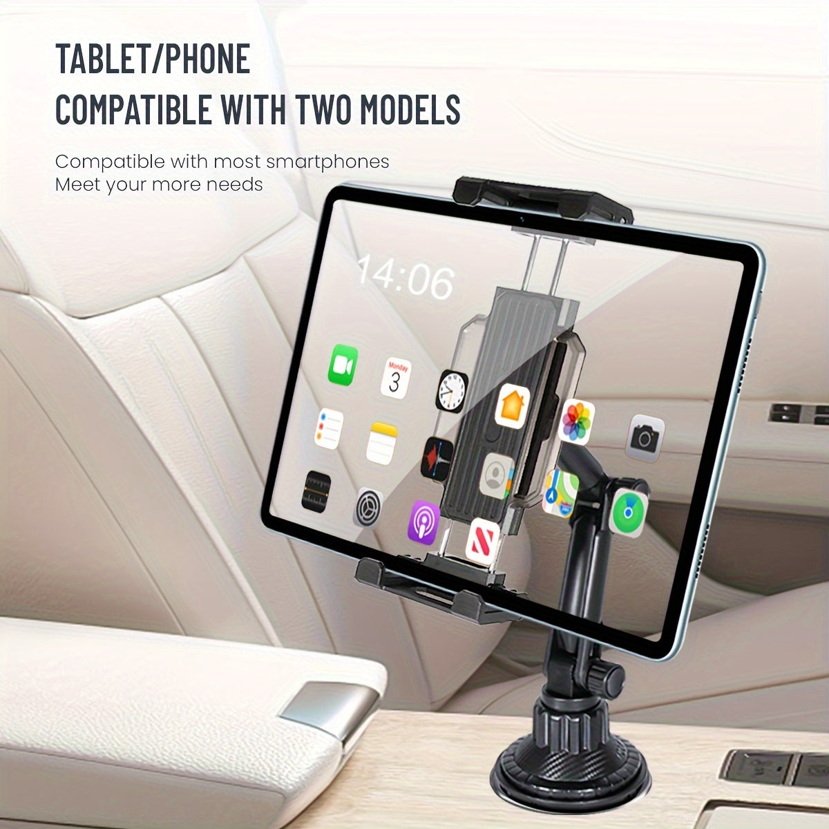Car Cup Holder Tablet Mount For Car - Heavy Duty Tablet Cup Holder Phone Mount