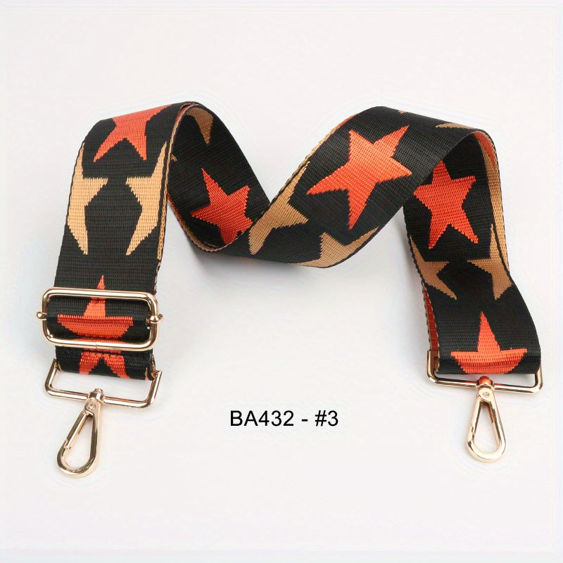 Stylish Star Pattern Bag Strap Adjustable Lightweight Shoulder Travel Accessory
