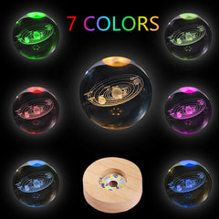 LED Lighted Solar System Crystal Ball for Festive Decoration
