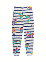 Girls Stripe Butterfly Print Pajamas Set