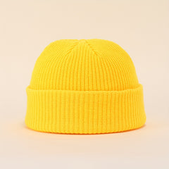 Unisex Solid Beanie Coldproof Warm Knit Hat Elastic Skull Cap