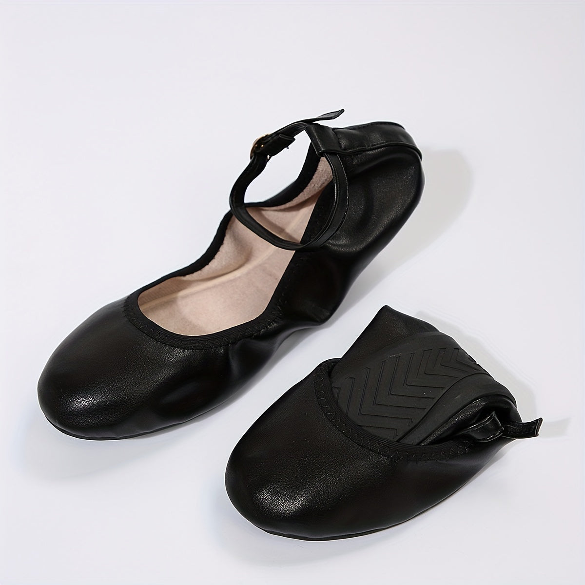 Women's Ballet Shoes Casual Strap Flat Lightweight Faux Leather Shoes