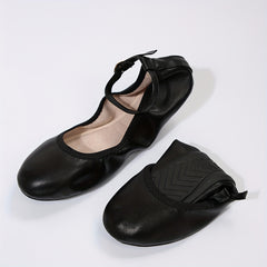 Women's Ballet Shoes Casual Strap Flat Lightweight Faux Leather Shoes