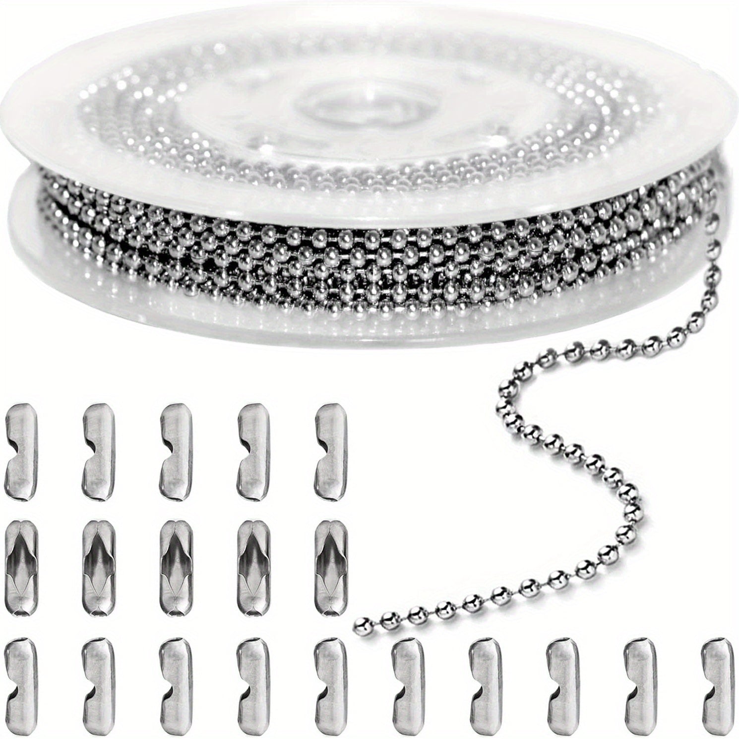 16ft 2.4mm Stainless Steel Ball Chain Roll Beading Jewelry Supplies