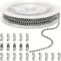 16ft 2.4mm Stainless Steel Ball Chain Roll Beading Jewelry Supplies