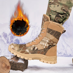 Boy's High Top Hiking Boots Non Slip Lace Up Durable Thermal Shoes Winter