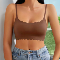 Scalloped Soft Bra with Removable Pads - Women's Lingerie