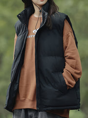 Warm Sleeveless Jacket Stand Collar Women's Vest Outdoor Sports