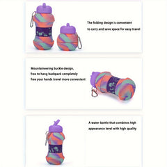 500ml Collapsible Water Bottle Portable Leakproof Shatterproof Outdoor Travel