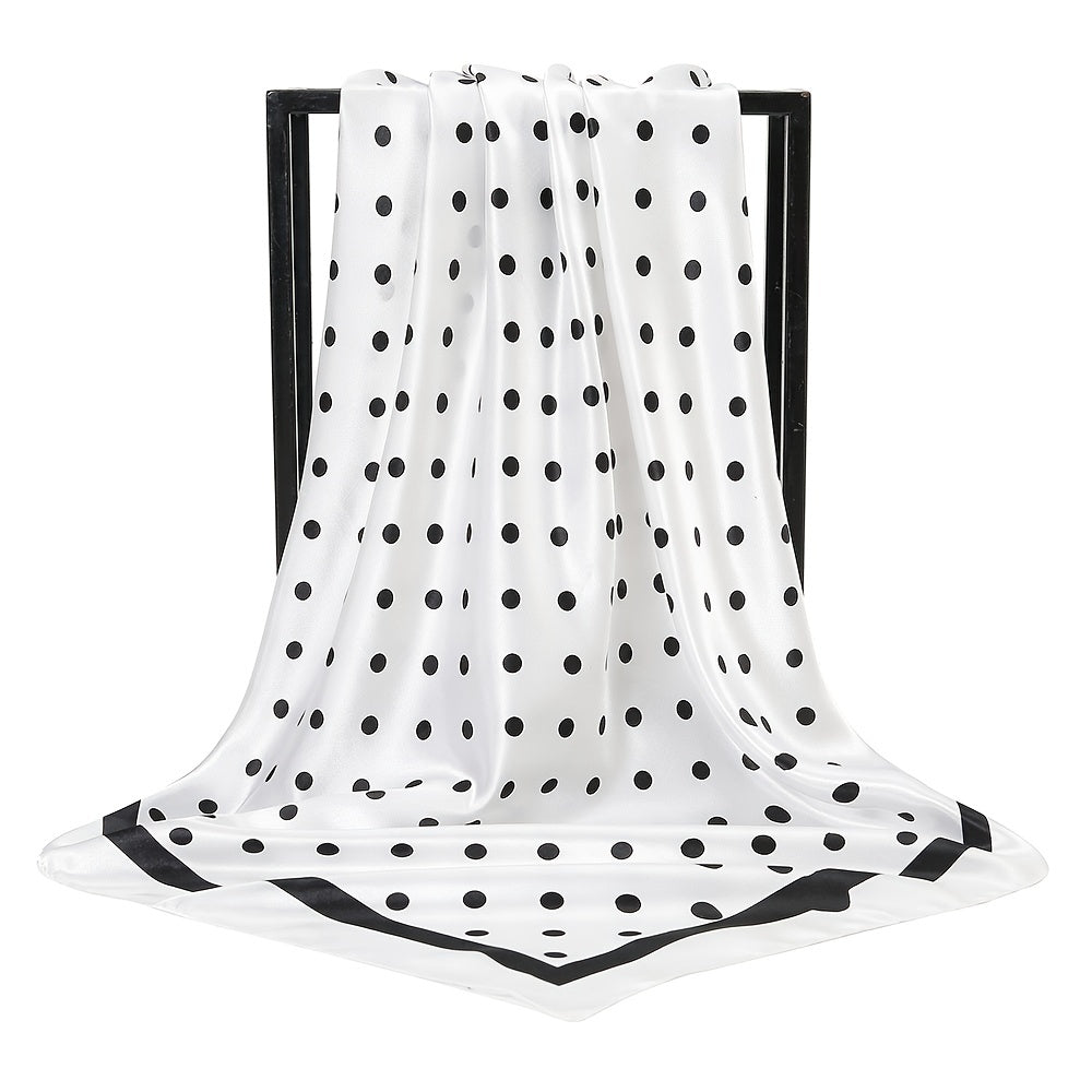 Geometric Round Dot Bandana 35 Square Scarf Large Satin Scarf Dots Pattern Heads