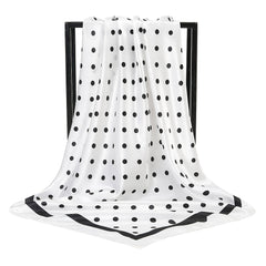 Geometric Round Dot Bandana 35 Square Scarf Large Satin Scarf Dots Pattern Heads