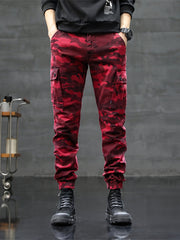 Men's Camo Cargo Pants w/ Pockets for Spring & Fall